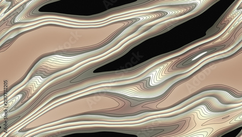 Quadro su tela Abstract topographic lines creating flowing organic shapes