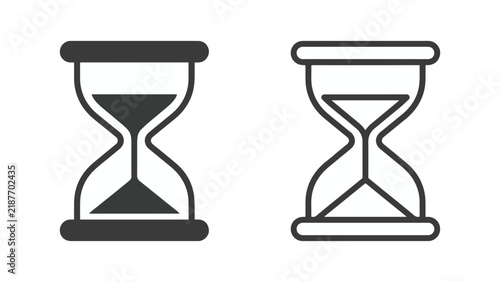 Hourglass Icons Filled and Empty on White Background minimalist