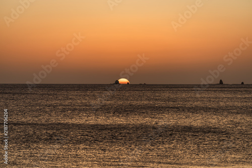 Flamingo beach, Guanacaste, Costa Rica: view of a colourful sunset. 