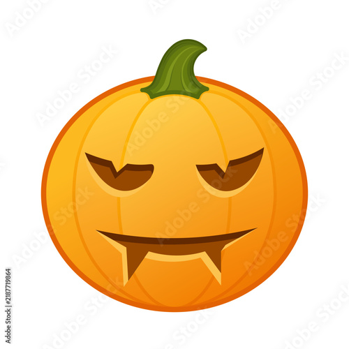 Foto Pumpkin with ghastly scary face Large size of Halloween emoji