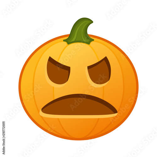 Fotografie Pumpkin with scary grisly face Large size of Halloween emoji