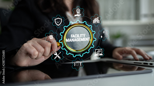 Фотография Professional Concept of Facility Management with Modern Icons Representing Various Aspects of Efficient Building Management and Operations Fluxor