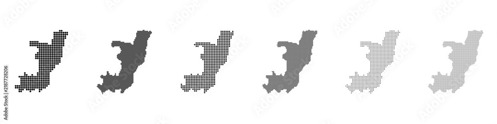 Obraz premium Dot mosaic Republic of Congo outline map set
