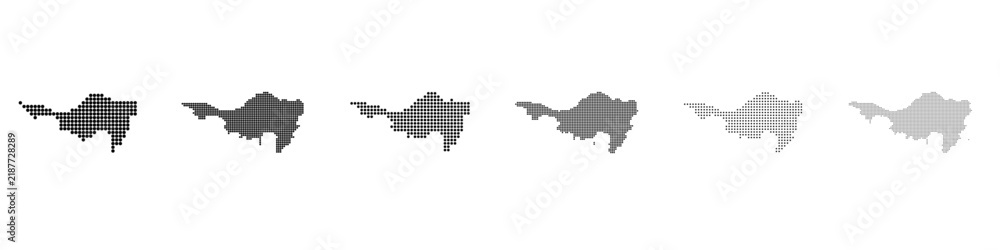 Obraz premium Dot mosaic Sint Maarten outline map set