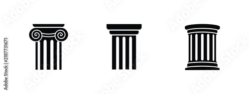 Obraz na plátně Classical Architectural Column Styles Ionic Doric Corinthian vector
