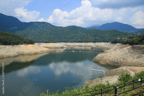 高知県土佐町　渇水した早明浦ダム