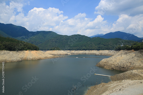 高知県土佐町　渇水した早明浦ダム