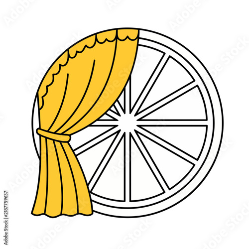 Yellow Curtain on Citrus Slice