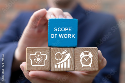 Concept of scope of work in business and finance.