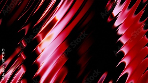 Red Glass Refraction Abstract Background with Distorted Waves