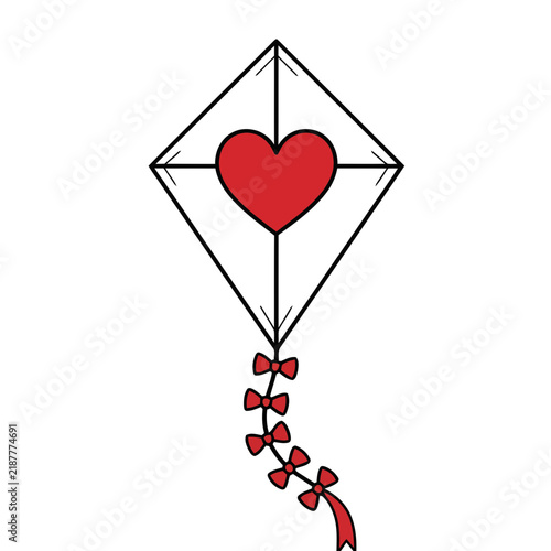 Red Heart Kite with Bows