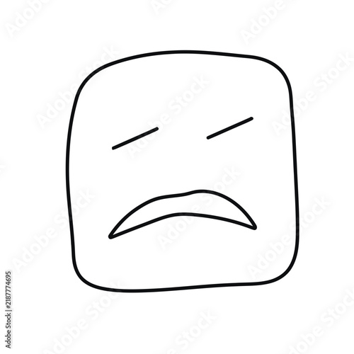 Sad face drawing