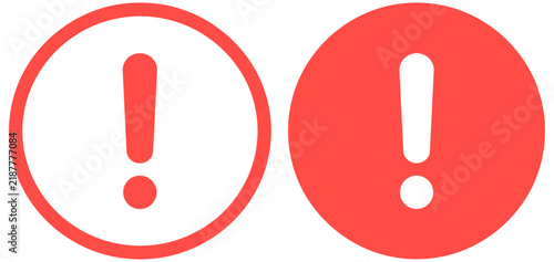 Red Alert Exclamation Flat Vector Icon