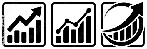 Decreasing Financial Chart Vector Icon Set