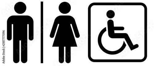 Restroom Toilet Sign Vector Icons Set