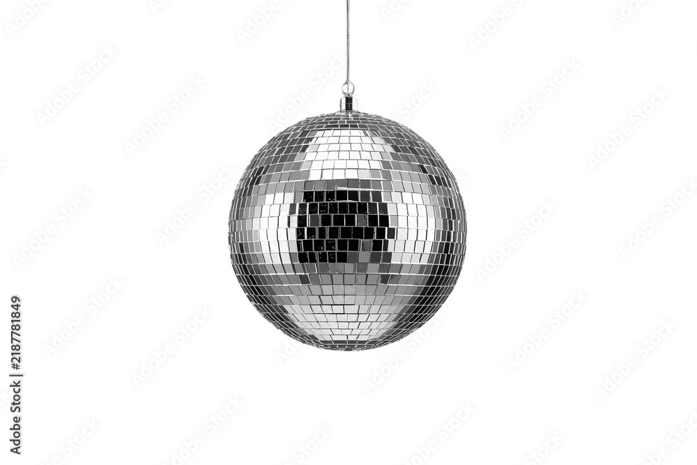Fototapeta premium Small hanging silver disco ball