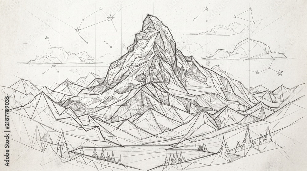 Fototapeta premium drawing of a mount