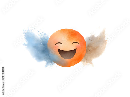 Watercolor Emoji with Colorful Splatter Background