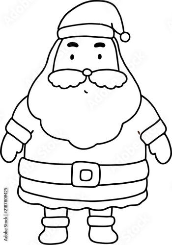 Line art illustration of Santa Claus, perfect for children's Christmas coloring books, activity worksheets, and holiday DIY crafts. This clean vector outline is ideal for festive printables