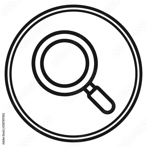 Minimalist Outline Magnifying Glass Search Loupe Symbol Circular Icon