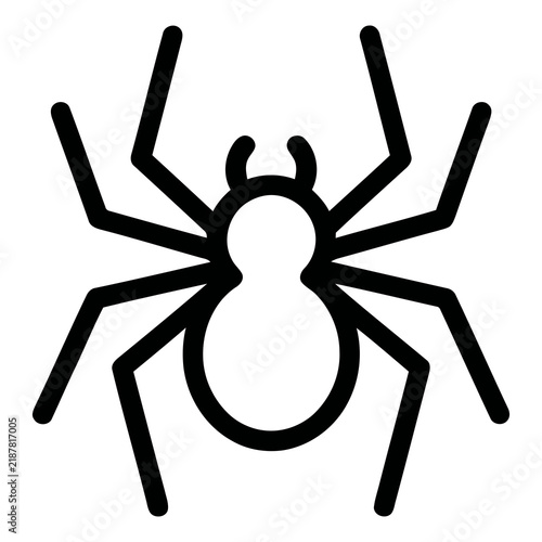 Minimalist Outline Spider Insect Silhouette Graphic Art Icon Sign