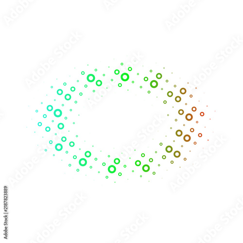 Colorful abstract circle of vibrant multicolored dots pattern