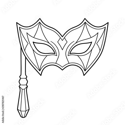 Masquerade mask on a stick