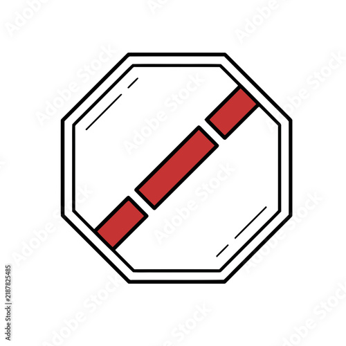 Octagon with red stripes