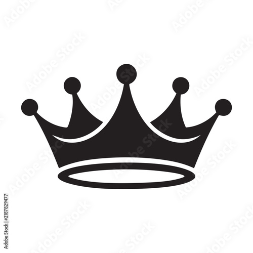 Konstfotografi Black royal crown symbol for leadership and authority on a white background