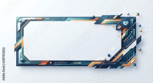 isolated white background, creative banner modern innovation design 3d illustration frame border empty space for text elevate your works, text frame, image frame