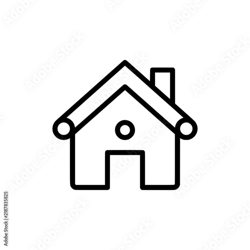 Simple Minimalist House Outline Icon Vector Illustration