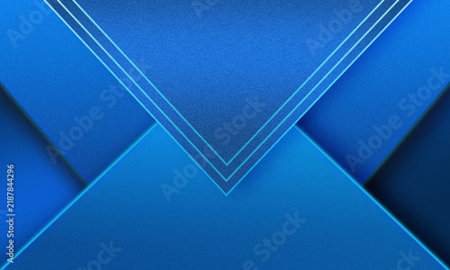 Abstract Blue Geometric Layers Background with Grainy Texture