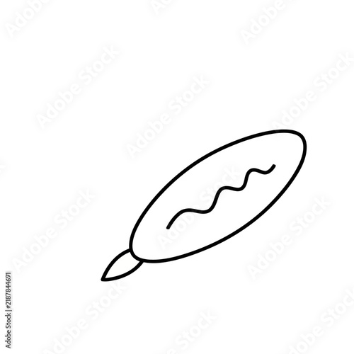Stylized Feather with Wavy Line