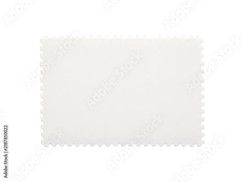 Blank postage stamp shape with jagged edges isolated on transparent background