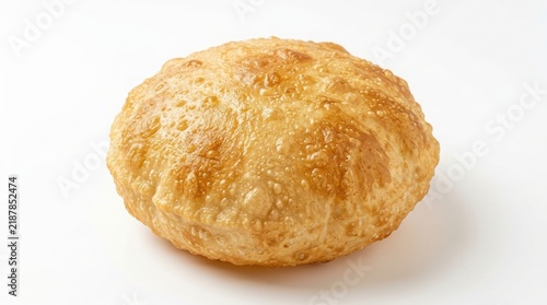 Crispy golden fried indian poori flatbread isolated on a white background with indian bread flatbread delicious traditional appetizer isolated background vegetarian nutrition restaurant