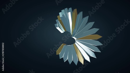 Blue and gold prismatic crown rotates clockwise against a dark blue background