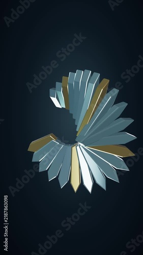 Blue and gold metallic crown rotates slowly against a dark background