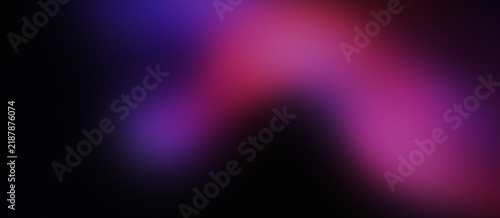 Abstract dark background with soft glowing purple and pink light waves and grainy texture