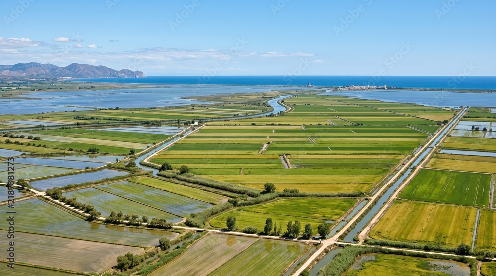 Obraz premium Spain Ebro Delta Wetland Panorama