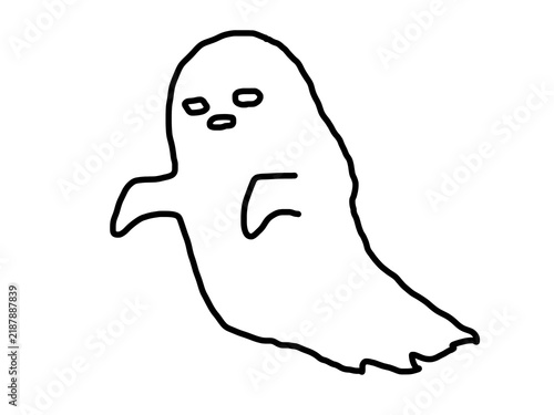 手描き風のおばけの線画