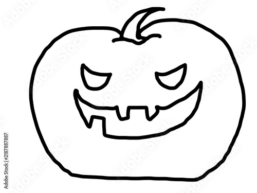 手描きのジャックオランタンの線画