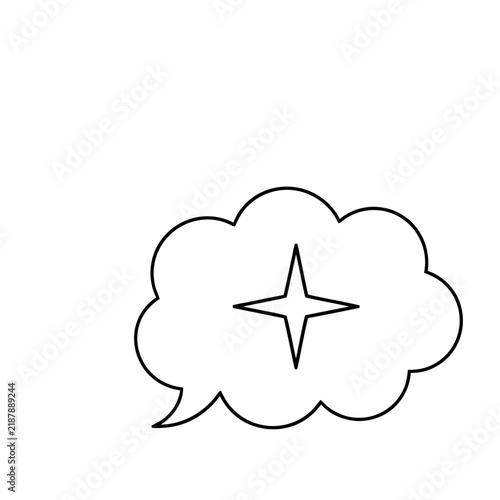 Speech bubble with star icon