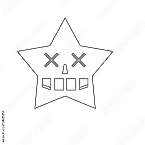 Star face icon with X eyes and square teeth