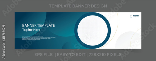Business banner template design 728x210 pixels