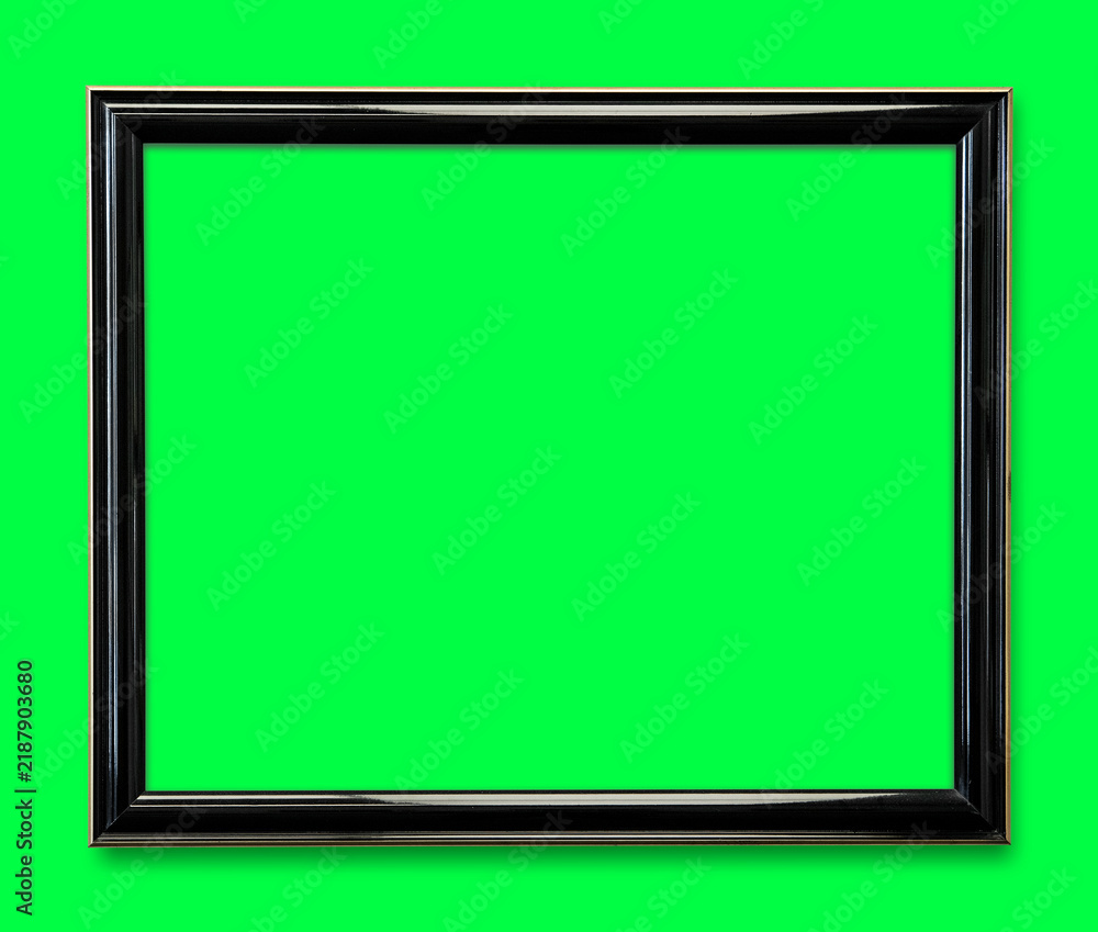 Obraz premium Empty black frame green background, suitable as mockup