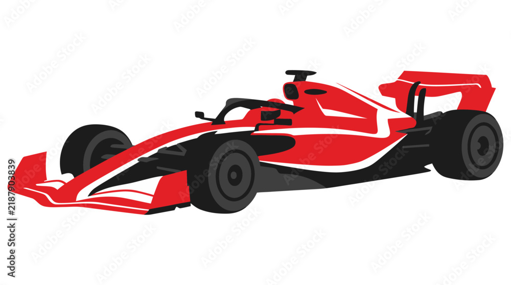 Obraz premium Red formula one racing car vector illustration isolated on white background