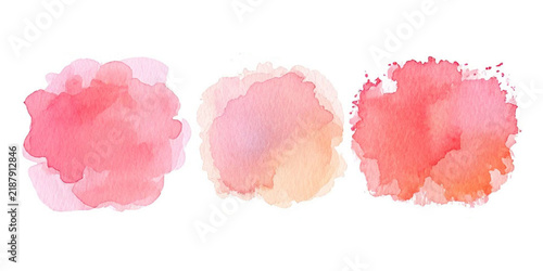 Watercolor spots set Colorful watercolor stains Different shapes and colors swatch