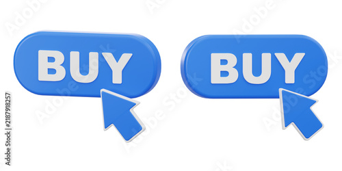 E-commerce buy now button element with mouse cursor arrow for online store website