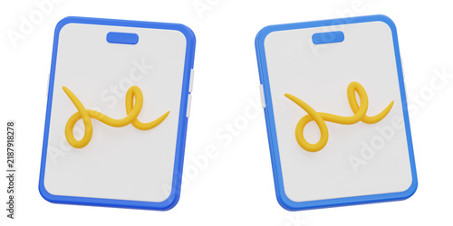 Canvastavla Digital signature pad graphic element with squiggly autograph line for contract