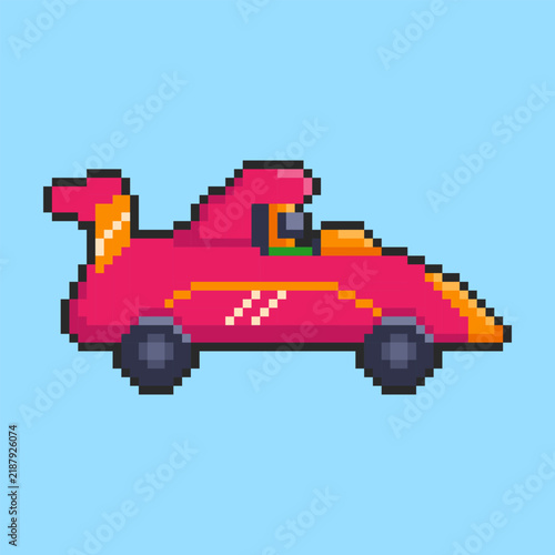 Pixel art Sports Car game asset design